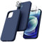 ORNARTO Compatible with iPhone 12 Case, iPhone 12 Pro Case, with 2 x Screen Protector + 2 x Camera Lens Protector, Slim Liquid Silicone 3 Layers Full Covered Soft Gel Rubber Case Cover-Navy blue