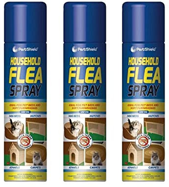 PNJB PestShield Pet Bed & Kennel Insecticide Spray, Flea, Tick, Mite & Bug Killer for Carpets, Upholstery, Hutch & Pet Bedding, Indoor Pest Control Spray for Home Use, 200ml, (3 Pcs)