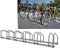 Sonnewelt Fahrradständer für 6 Fahrräder 35-55 mm Reifenbreite,Fahrradständer Bodenparker,Radständer Einfache Montage Fahrradständer Stahl Verzinkt,Fahrrad Ständer Halter 160x32x26cm （Silber）