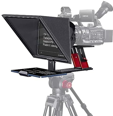 ERICAT Tragbarer Smartphone-Teleprompter, Aluminium-Prompter Mit Fernbedienung Und Aufbewahrungskoffer, Unterstützt 150-Grad-Weitwinkelaufnahmen Und Abnehmbare Sonnenblende, Für Live-Aufnahmen