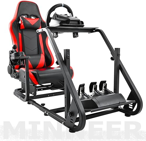 Minneer Rennsimulator Cockpit für Logitech G29/G920/G923 Thrustmaster T80/T150/T248/T300Base/T300RS GT/TSPCTSXW/Racer cock/TXRW Base/TXRacingWheelF458 ohne Rennrad & Schalthebel & Pedal