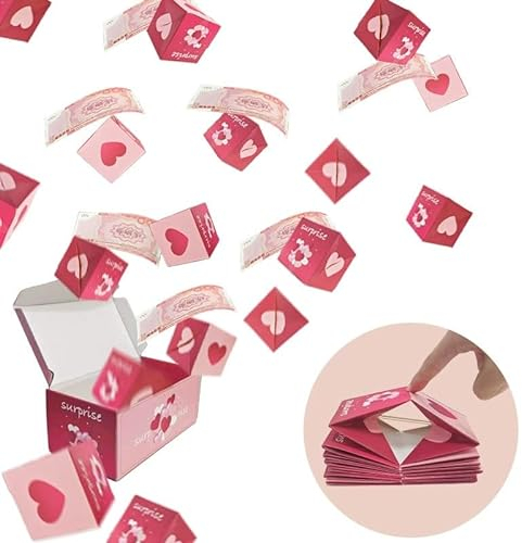 CUHBIV Überraschungsgeschenkbox, Überraschungsgeschenkbox und Geburtstagsbox, Spardose für Bargeld, Explosionsgeschenkbox, Pop-Up-Geschenkbox, für Geburtstag, Weihnachten, Jahrestag, Valentinstag,