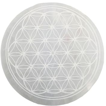 Coco Papaya Porte-encens Fleur de Vie en Sélénite - Disque ø10cm