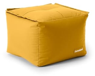 Lumaland Sitzsack-Lounge Modular Pouf | Individuell erweiterbarer & Leichter Hocker | Waschbare & Wasserfeste Sitzmöbel für Innenräume & Garten | Indoor & Outdoor | 54x54x54 cm [Senfgelb]