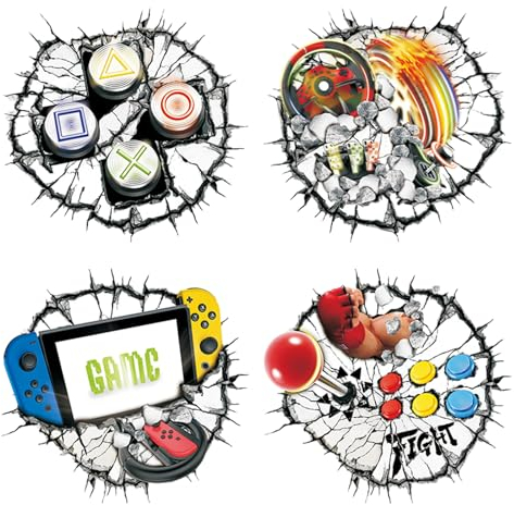 Gamer Wandaufkleber,3D Wandtattoo Gamer Kinderzimmer Jungen Gaming Wandtattoo Teenager Videospiel Wandstikcer Gamer Poster für Schlafzimmer Jugendzimmer Deko