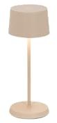 Zafferano, Olivia Micro Lampe, Kabellose, Wiederaufladbare Tischlampe mit Touch Control, Auch für den Außenbereich Geeignet, Dimmer, 2200-3000 K, Höhe 20 cm, Farbe Sand