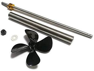 JINFOLI 150 mm Antriebswelle mit 100 mm Hülse und 4 Flügeln, 50 mm Durchmesser, CW-Propeller, for RC-Boot Wellenbaugruppe für Schiffsmodelle