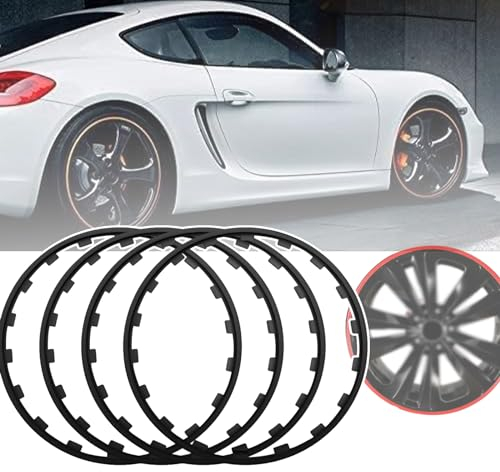 LNNLOO Leichtmetallfelgenschutz, Universeller Fahrzeugfelgenschutz, 16–21 Zoll – 4-teilige Raddekorationen, Partikeloberfläche (erhöhen Die Reibung), Für Alle Autos,21in,Black