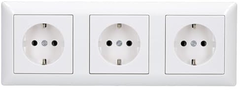Jung SCHUKO Set Alpinweiß Serie AS AS583WW Rahmen 3-fach + 3x A1520WW SCHUKO® Steckdose