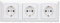 Jung SCHUKO Set Alpinweiß Serie AS AS583WW Rahmen 3-fach + 3x A1520WW SCHUKO® Steckdose