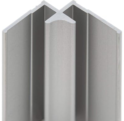 Schulte profilé d'angle intérieur 255 cm alu-argenté pour panneau mural de salle de bain DécoDesign, revêtement décoratif douche, recoupable adaptable à la hauteur du panneau