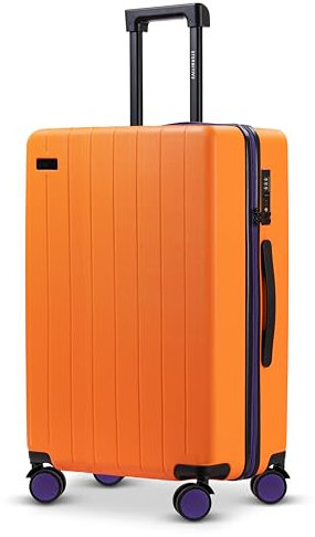 ETERNITIVE - Koffer Groß I Reisekoffer aus ABS I Größe: 75,5 x 49 x 30 cm I Rollkoffer 99L I Reisetrolley Leicht mit Doppelrollen 360° I Hartschalenkoffer mit TSA-Schloss I Orange