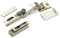 2er Set Salice Push Open Universalscharnier 110° für Glas- und Spiegeltüren inkl. Linearplatte Höhe 6 mm mit Euroschrauben, Exzenterverstellung, Türscharniere mit Abdeckkappen