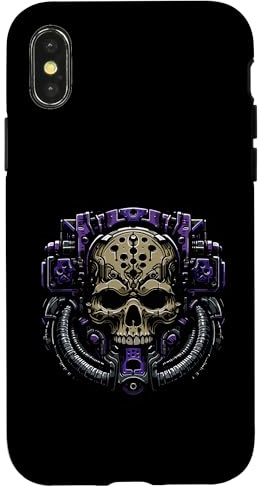 Tech Skull Futuristic Mechanical Skull Bot Future Technology Case for iPhone X/XS
