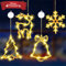 LED Weihnachtsbeleuchtung Fenster, 4 PCS LED Saugnapf Weihnachten Lichter, Led Weihnachtsstern Beleuchtung, Lichter Fenster Weihnachten mit Saugnäpfe für Weihnachtsdeko Innen Außen 40LEDs-Warmweiß