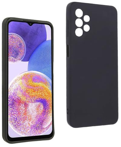 REY Cover in Gel TPU Nera per Samsung Galaxy A32 5G - M32 5G, Ultra Sottile 0,33 mm, Morbido Flessibile, Custodia Silicone