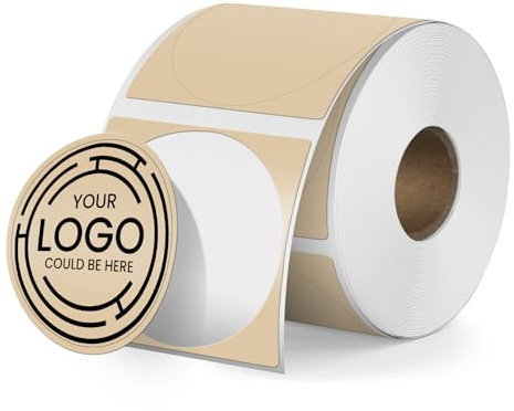 YIKIADA Braun Thermo Etiketten 30 MM Rundes Vinyl Selbstklebend Wasserdicht Aufkleber Kompatibel mit M110/M220 300 Stück
