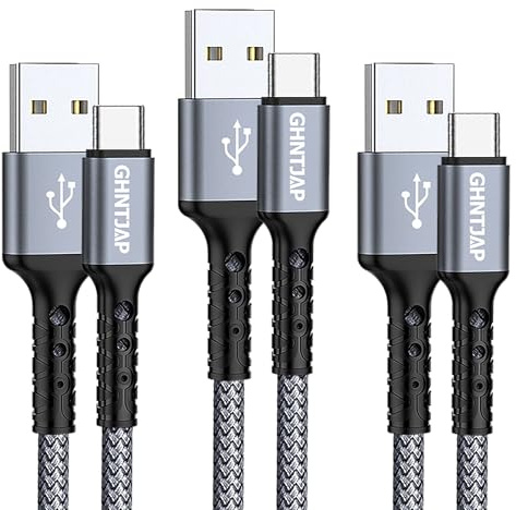 GHNTJAP USB C Kabel, [3 Stück 1M+2M+3M] Ladekabel USB C Nylon Geflochten Schnellladekabel,USB A auf USB C Kabel für iPhone 16 15 Pro Max,Galaxy S24 S23 S22,Huawei P60,Xperia XZ
