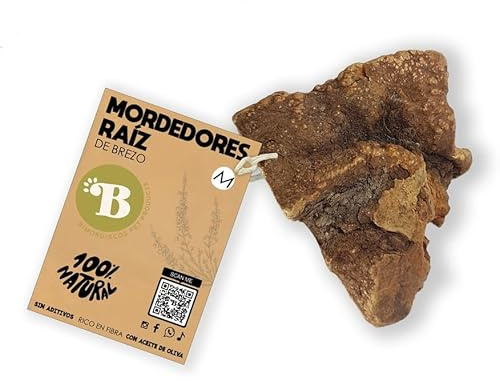 BIMORDISCOS Raíz de Brezo para Perro | Mordedor Perro | Huesos para Perros | Juguetes para Perros (M)