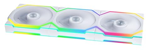 Lian Li UNI Fan SL Wireless 120mm ARGB Fan - Triple Pack - 2.4 GHz Wireless Signal for RGB & Fans Control - Customizable Lighting Effects - Controller Included & Required - White (12SL1W3W)