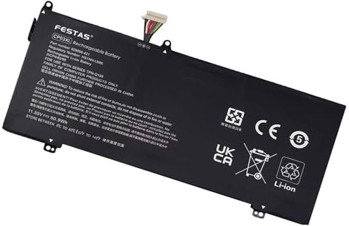 FESTAS 60.9Wh CP03XL Batterie Compatible avec HP Spectre X360 13-AE000 13T-AE000 13-AE006NO 13-AE001NG 13-AE040NG 13-AE049NG 13T-AE012DX Series HSTNN-LB8 HSTNN-LB8E TPN-Q199 929066-421 929072-855
