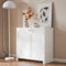 Sideboard, Kommode, Schrank 2 Türen, Standschrank, Highboard, Creme-Weiß, Maße: (B80/T40/H80 cm)