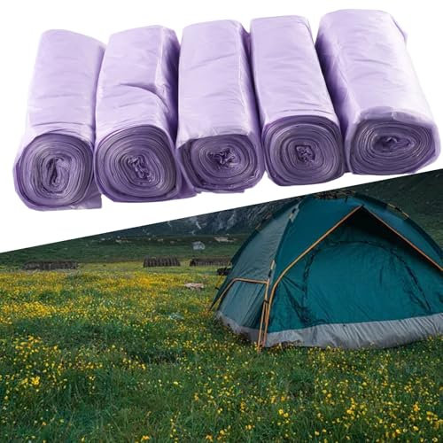 Composting Bags 5 Rolls Perfect for Camping Toilets and Outdoor Activities (Pink)