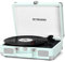 Giradischi in vinile Bluetooth vintage portatile con altoparlanti integrati, giradischi azionato a cinghia a 3 velocità, supporto uscita RCA e uscita cuffie (verde menta)