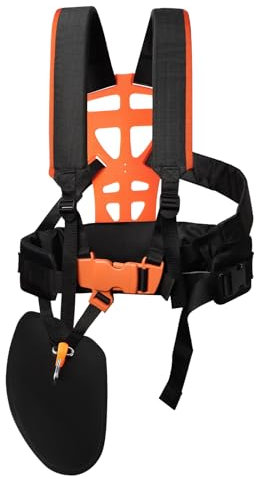 Bindokun Arnes Desbrozadora, Confort Arnés para Desbrozadora Universal, Doble Hombro Correa Desbrozadora, Chaleco de Adjuestable para Cortadora de Maleza, Cinturon para Stihl Desmalezadora (Negro)