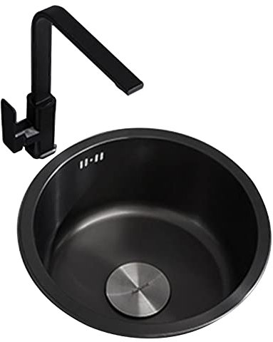 LYMGRZ Fregadero de Cocina Mini Fregadero Redondo Fregadero de Barra Bajo Montaje Estación de Trabajo Fregadero de Preparación Fregadero de Verduras de Acero Inoxidable de Calibre 18 con Accesorios