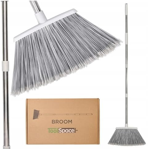 ToolSpace Escoba de jardín al aire libre 133cm de acero escoba de acero gran escoba industrial para la limpieza de carreteras, pisos patio terrazas Piazza interior y exterior barrido jardines robusta
