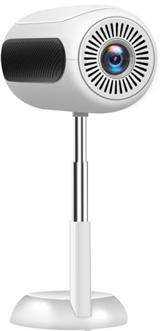 VGKE Mini Beamer mit Android OS, 90° Drehbar Hebbarer Beamer 3D TOF Autofokus Trapezkorrektur, 300 ANSI Lumen Full HD 1080p WiFi6 Bluetooth Videoprojektor für Heimkino/Outdoor/Handy Projektor