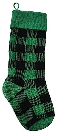 Alipis 1Stück Weihnachtsstrumpf Geschenktüte Für Weihnachtsbaum Karierte Socke Und Knitted Candy Bag Dekorative Für Festliche Anlässe