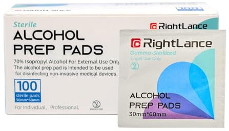 70% Isopropyl Alcohol Prep Pads – Sterile, Individually Wrapped Antiseptic Wipes | Medical-Grade Disinfection for Skin & Surface Cleaning | 100 Pack