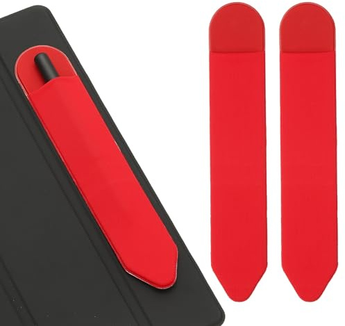 PATIKIL 2 Stück Für Stylus Stifteetui Hülle Tasche Stiftehalter Tasche Rot | Elastische Stifteetui Zubehör, Klebefähige, Für Tablet Case Notebook Outdoor, Stiftehalter, Elastische