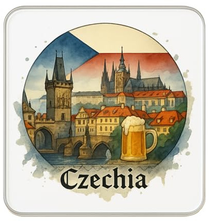 Kühlschrankmagnet, Motiv: Tschechien (Tschechische Republik), Reise-Souvenir, Sammlerstück, Geschenk
