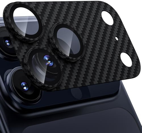 WSKEN für iPhone 17 Pro Max Kameraschutz Matte 9H Kratzfest | Kamera Metallplatte Displayschutz Folie Militär-Sicherheitsglas,Anti-Fingerabdruck,Handyhülle Freundlich,Kohlefaser Black
