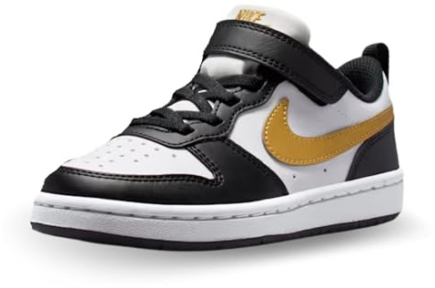 Nike Shoes Court Borough Low Recraft (PS) Code DV5457-008 Black, Black/White/Gold, 7.5 UK