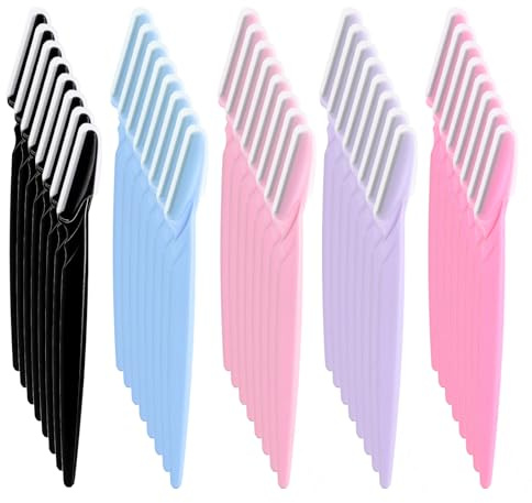 GZRXIOU 40 Stück Mehrere Augenbrauenrasierer Set, Gesichtsrasierer Herren Damen, Edelstahl Augenbrauenrasierer-Trimmer für Damen und Herren, Dermaplaning Rasierer Eyebrow Razor Für Gesicht & Körper
