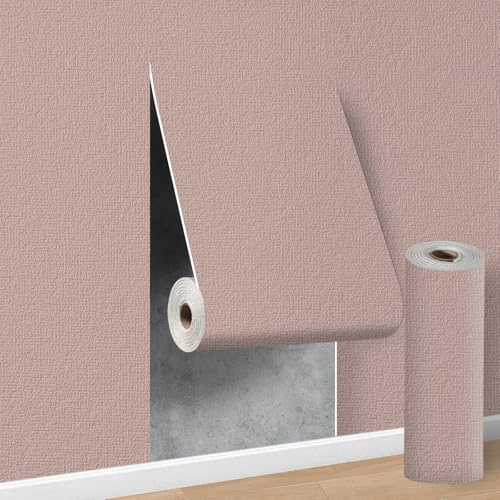 Cathpetic Pink Self Adhesive Thermal Wallpaper,Peel and Stick Wall Panels 5 Roll=75 sq.ft,3mm Thick Waterproof Insulating Wall Paper for Kitchen,Living Room,Bedroom,Thermal Wallpaper for Cold Walls