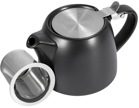 SUNNYNEST Ceramic Teapot with Infuser, 550ml Porcelain Loose Leaf Tea Pot for 2 Cups, Heat-Resistant Tea Maker with Stainless Steel Strainer