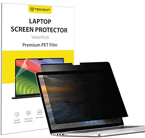 Techsuit VisionProX Magnetischer Privacy Displayschutz für MacBook Pro 16 2024, Anti Spy Filter, Einfaches An und Ablegen, Kratzfest, HD Klarheit, Blendfrei, Datenschutz