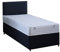 3FT Single Black Faux leather Divan Bed Set Including Deep Quilt Mattress And Headboard