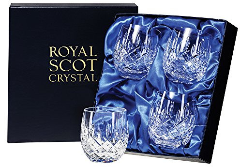Royal Scot Crystal London Crystal 4 Barrel Tumblers Presentation Boxed