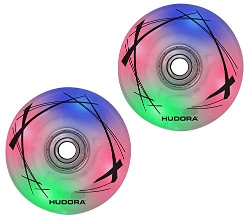 HUDORA 85062 2 LED Ersatzrollen, 64mm x 22mm für Inline Skates, bunt