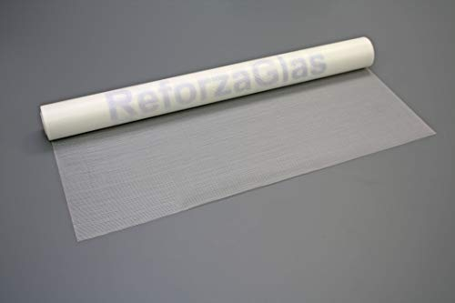 Regarsa 300000 Malla De Fibra De Vidrio para Impermeabilización, Blanco, 1 m x 50 m