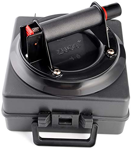 ZUOS 8 Glass Suction Cup Heavy Duty Hand-held Glass Lifter, Industrial Vacuum Lifter with handle for Granite Lifting &Window Replacement, 175 lbs Load Capacity/Carring Case
