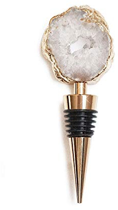 Nikita By Niki Bouchon de bouteille en cristal – Bouchon de vin en cristal d'agate de quartz naturel – Bouchon de bouteille de champagne – Cadeau de mariage pour mariée et marié – Cadeaux de