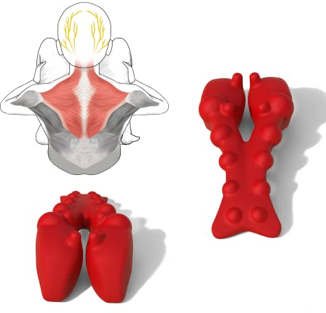LittleMum Trapezius Trigger Point Massager. Myofasical Release Neck and Shoulder Pain, Suboccipital Release Tool, Posture Corrector, Relieve Upper Back Pain &Tension Headache