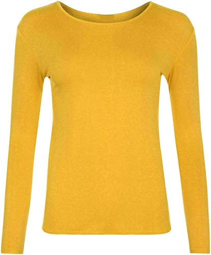 21Fashion Unisex Long Sleeves Round Neck Tshirt#(Yellow Plain Shirt#13 Years#Unisex)